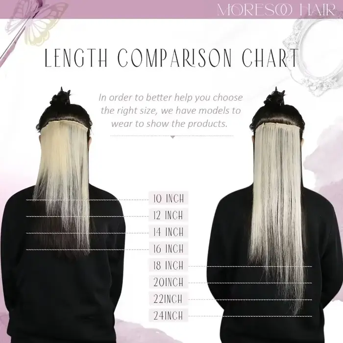 Extensions de cheveux humains à bandes adhésives Moresoo #