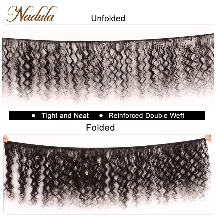Tissage en lot Deep Wave brésilien 100% vierges-Nadula Hair, mèches de cheveux humains, 12 à 26 pouc