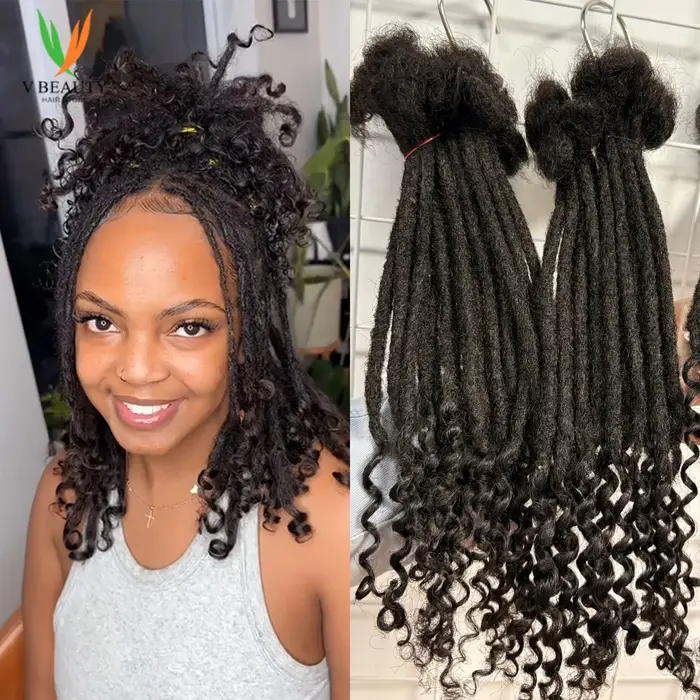 Extensions de Locs en Cheveux Humains avec Pointes Bouclées
