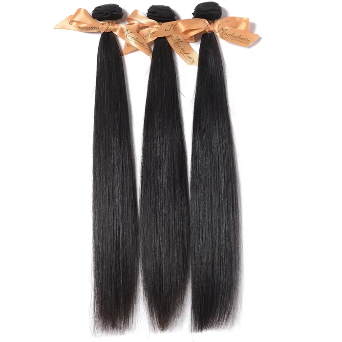 MOCHA Hair – mèches brésiliennes 100% naturelles, cheveux vierges, lisses, 10A, avec Lace Closure 4*