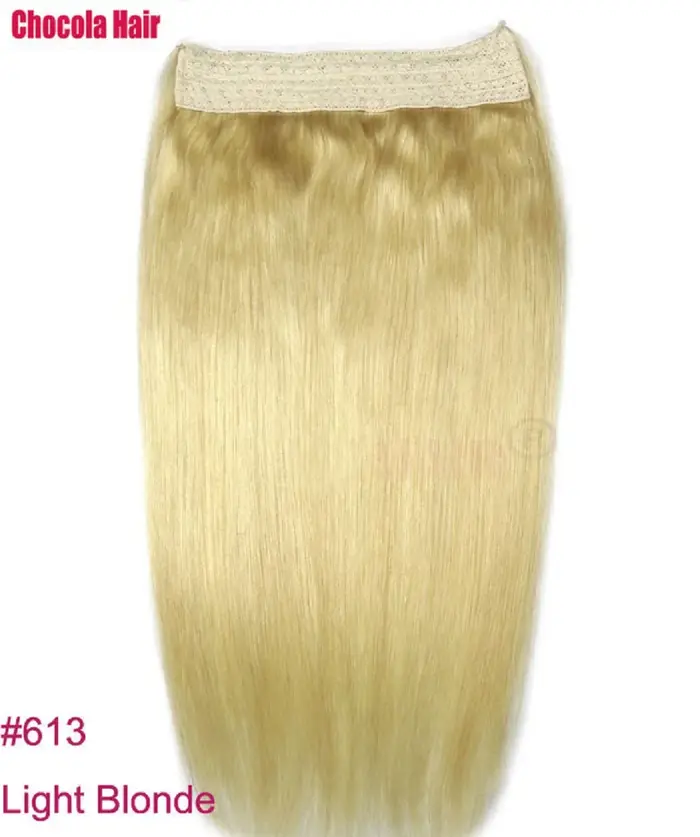 Halo Hair-Extensions de cheveux humains, postiche droite naturelle, fil de cheveux, ligne de poisson