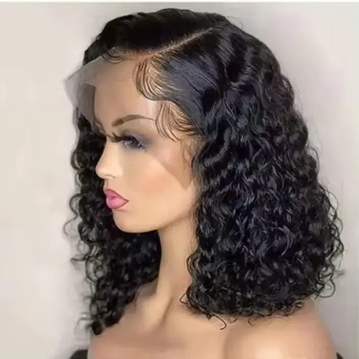 Perruque Bob synthétique courte émoussée pour femmes noires, perruque frontale en dentelle, perruque