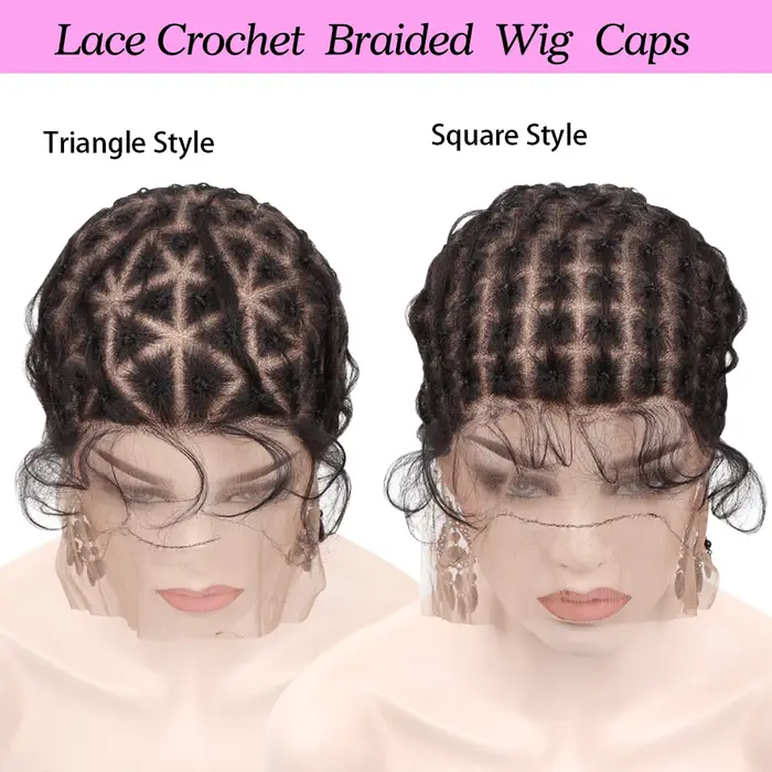 Bonnet de perruque Full Lace ventilé pour tressage au Crochet, bonnet de perruque tressé noir pour la fabrication de perruque Afro sans colle, bonnet Cornrow
