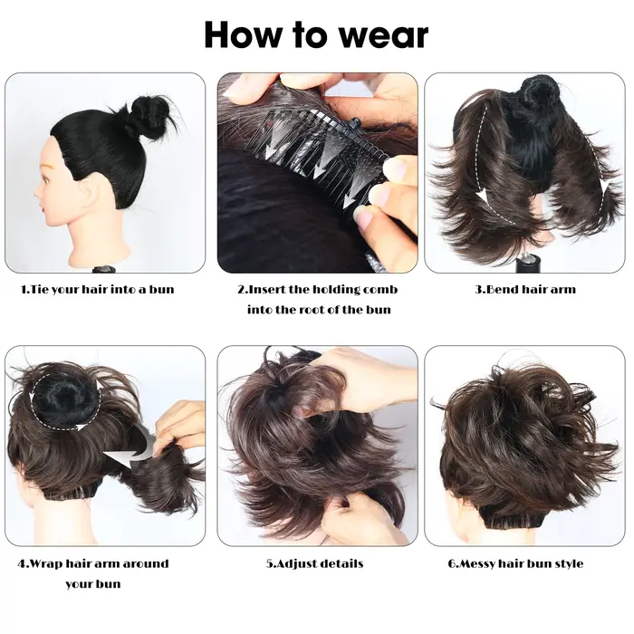 Postiche chignon décoiffé bon marché pour femme