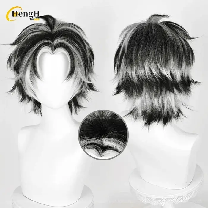 Anime Kotarou Bokuto synthétique 2 Styles Cosplay perruque courte 38 cm couleur mixte perruques résistant à la chaleur