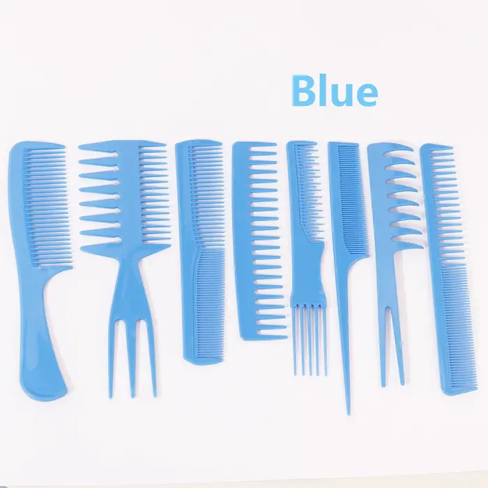 Peigne à cheveux antistatique, 8 pièces, peigne queue de cheval, peigne de maquillage, accessoires d