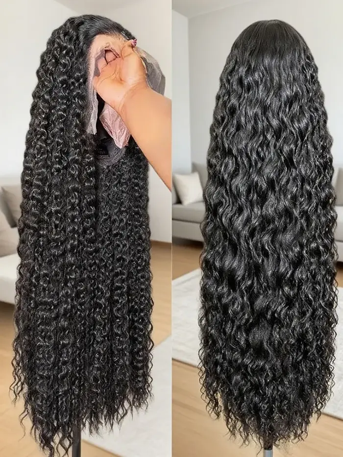 Perruque brésilienne en cheveux humains, ondulations profondes, 13x4 13x6, dentelle HD transparente,