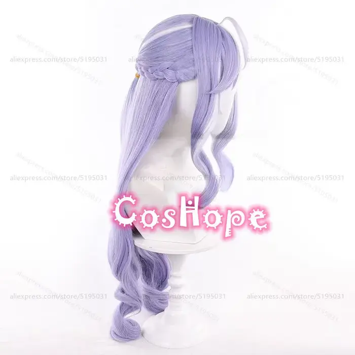 ZZZ Vivian Cosplay perruque 80 cm longue bouclée violet blanc
