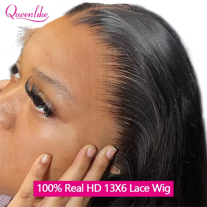 Dinner Enlike-Perruque Brésilienne Naturelle en Cheveux Lisses pour Femme
