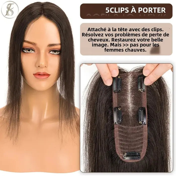 Toppers de cheveux humains à nœud unique pour femmes