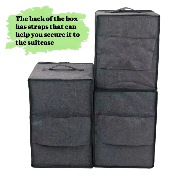 Boîte de rangement pour perruques longues/courtes, sac de transport pour perruques avec support, boîte d'emballage pour perruques, boîte de rangement pliable pour perruques grises