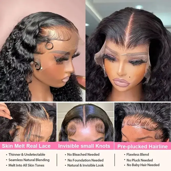 Perruque Lace Front Wig Brésilienne Naturelle Bouclée, Cheveux Humains, 13x6 HD, 13x4, 40 Pouces, Ha