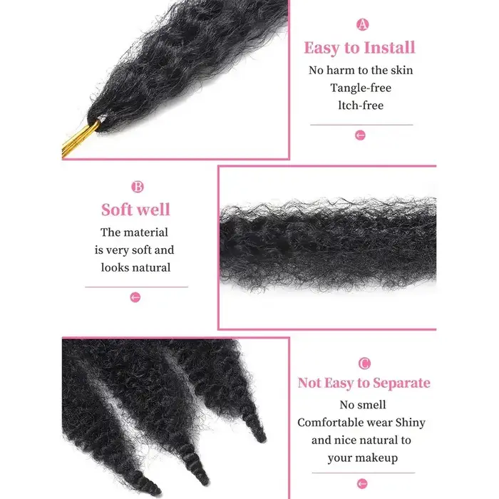 Extensions de cheveux synthétiques bouclés de 8 pouces