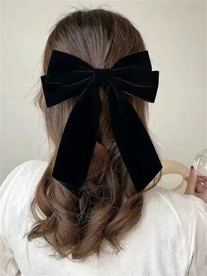 1 pince à cheveux pour femmes automne-hiver vintage velours arc dos pince à cheveux pince à printemp