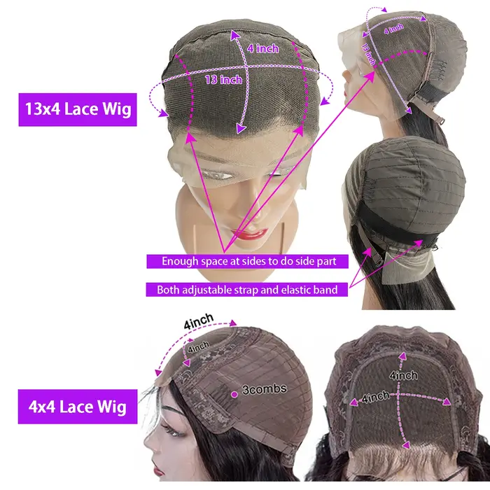 Perruque courte droite bon marché en cheveux humains brésiliens, perruque à dentelle frontale 13x4, perruque droite transparente avec fermeture en dentelle 4x4 pour femmes