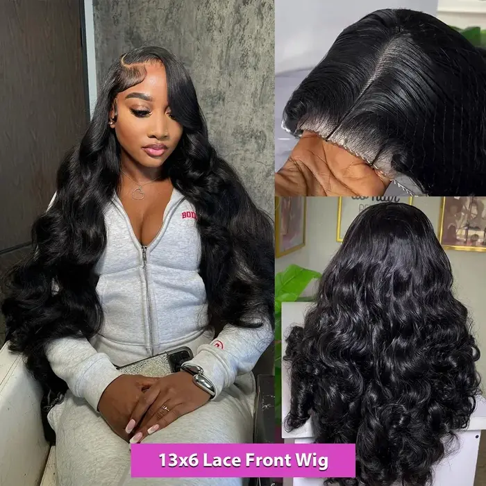 Perruque frontale transparente HD Body Wave 13x4/13x6, perruques en cheveux humains Body Wave Lace F