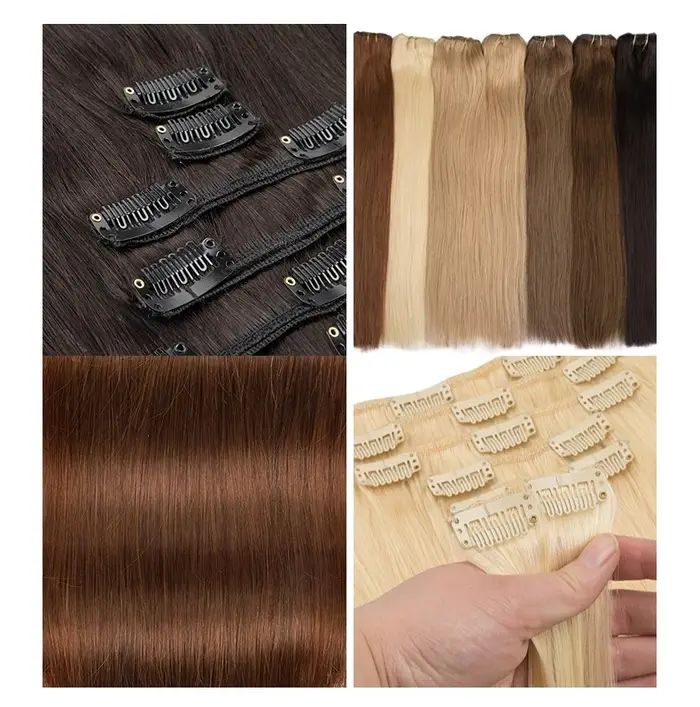 Clip de longueur personnalisé dans les extensions de cheveux 100%