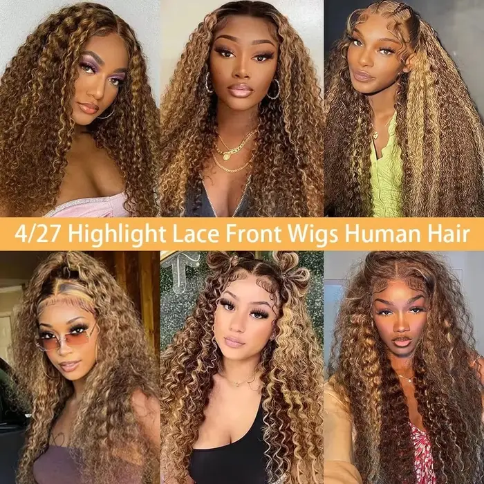 Perruque Lace Frontal Wig naturelle bouclée