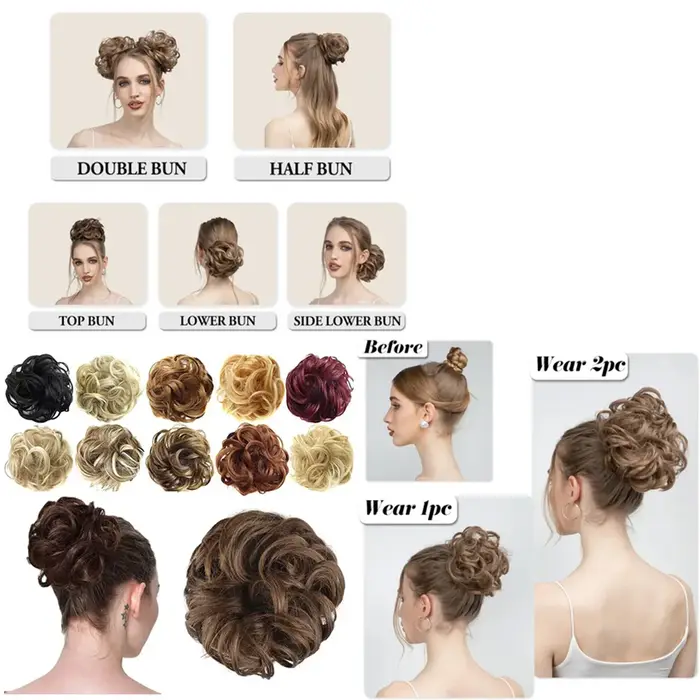 Chignons de cheveux humains Extensions queue de cheval postiche