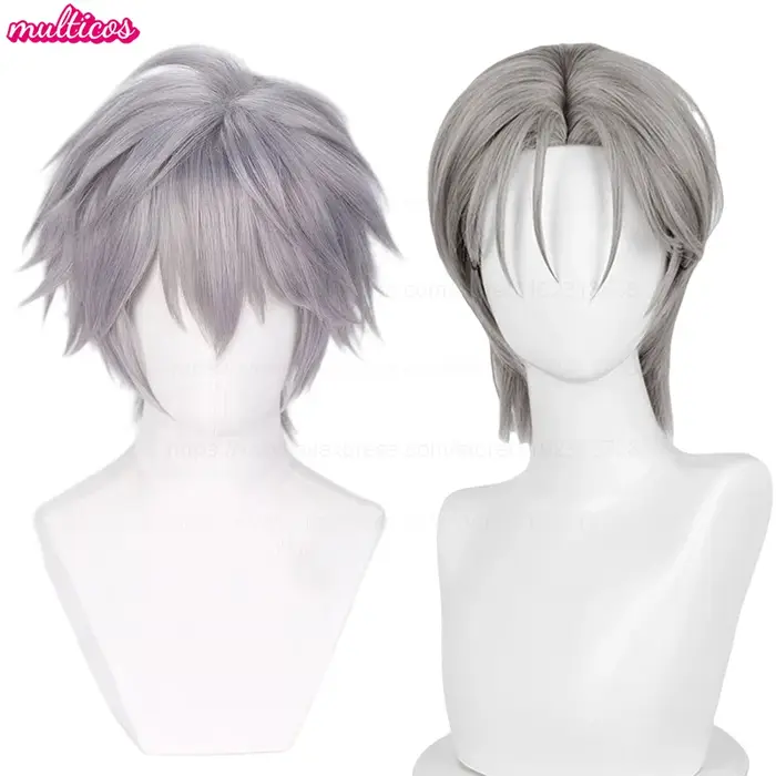 Jusqu'à la perruque de Cosplay Alien Stage Cosplay argent gris résistant à la chaleur cheveux specta
