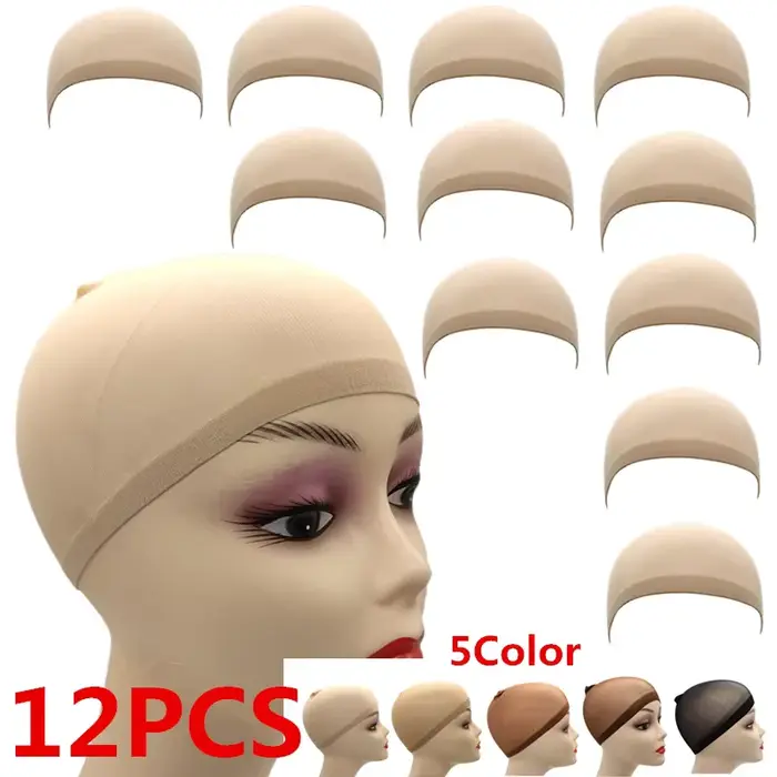 Bonnet de perruque, 6 bonnets de bas de haute qualité pour perruques, bonnets en nylon extensibles pour femmes, filles et enfants