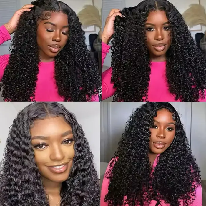 Perruques de cheveux humains ondulés bouclés birmans sans colle, prêtes à porter, mise à niveau de l