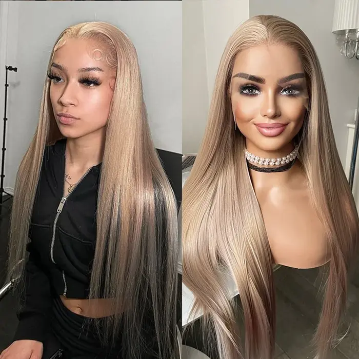 Perruque Lace Front Wig synthétique lisse et longue 13x4
