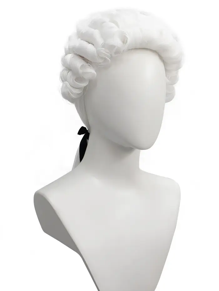 Perruque de juge ou d'avocat de style baroque blanc