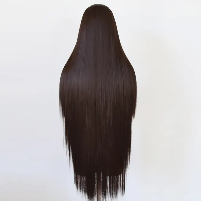 Perruque Lace Front Wig synthétique marron foncé