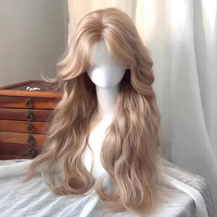 Perruques blondes sales synthétiques à l'aspect naturel, perruque longue et droite à couches pour fe