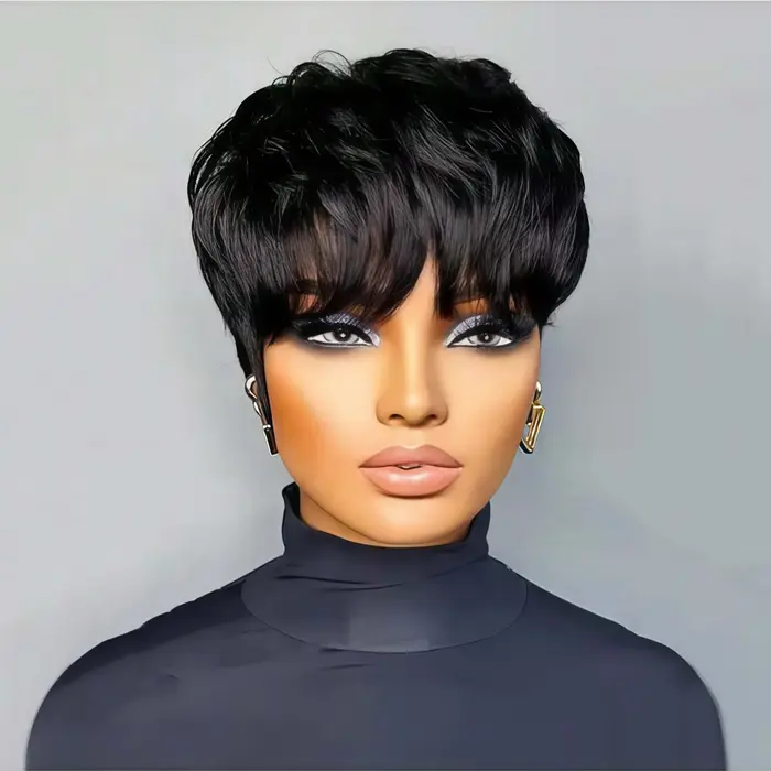 Perruque courte synthétique style bob