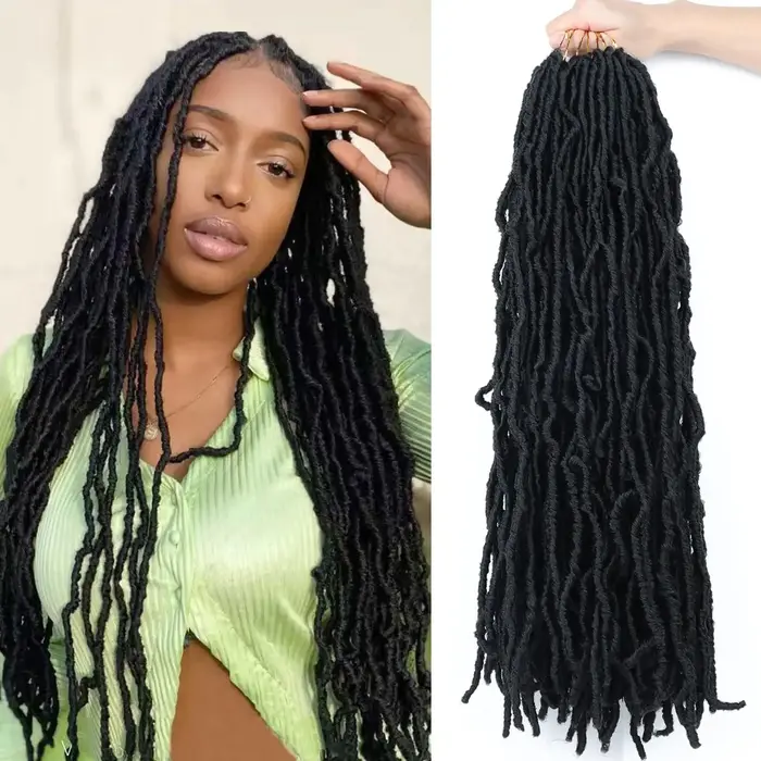 8 pièces de dreadlocks synthétiques résistantes à la chaleur, fausses locs, 24 pouces, extensions sy