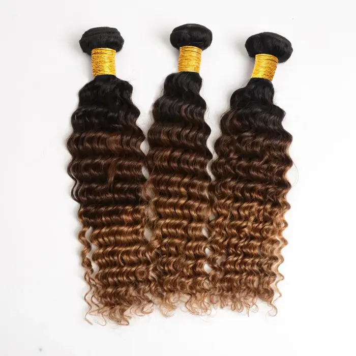 Remy vague profonde paquets 3 pièces Ombre brésilien profond bouclés