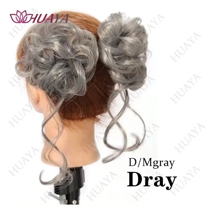 2 pièces synthétique désordre Updo cheveux Chignon