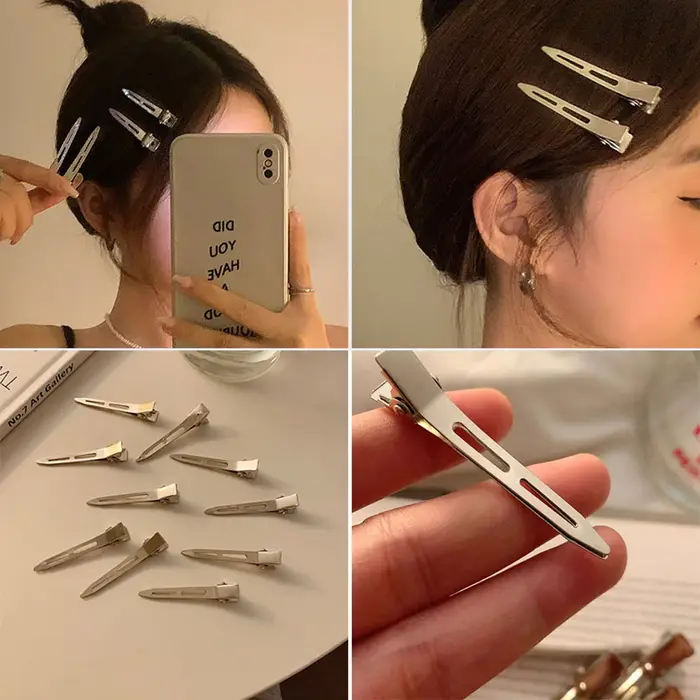 Épingles à Cheveux Professionnelles en Métal Argenté pour Salon de Coiffure
