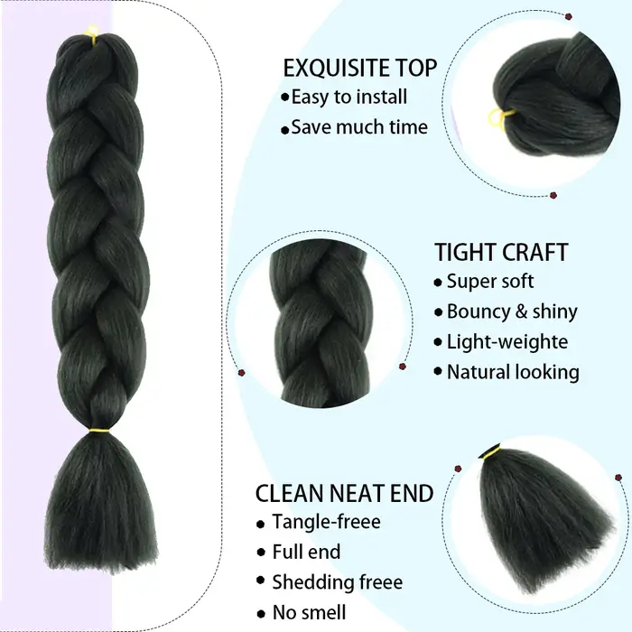 24 pouces bricolage Jumbo tressage cheveux Extensions