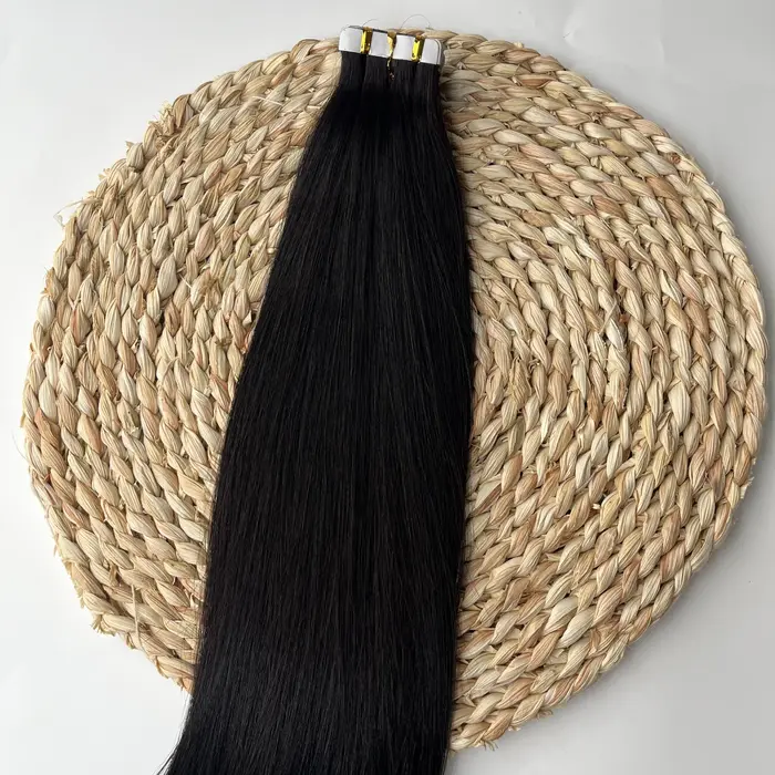 Bande de cheveux humains dans les Extensions de cheveux humains droits 40 pièces/paquet ruban adhési