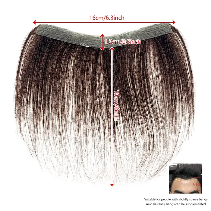 15cm 100% cheveux humains toupet droit Style V ligne
