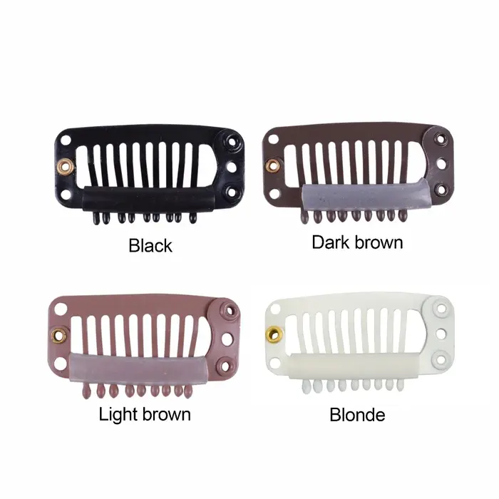 50 pièces Clips pour Extensions de cheveux pince dans l'extension de cheveux cheveux humains 32mm 9 