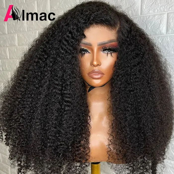 Perruque en cheveux humains bouclés crépus à 300 % de densité pour femmes, cheveux indiens bruts, pe