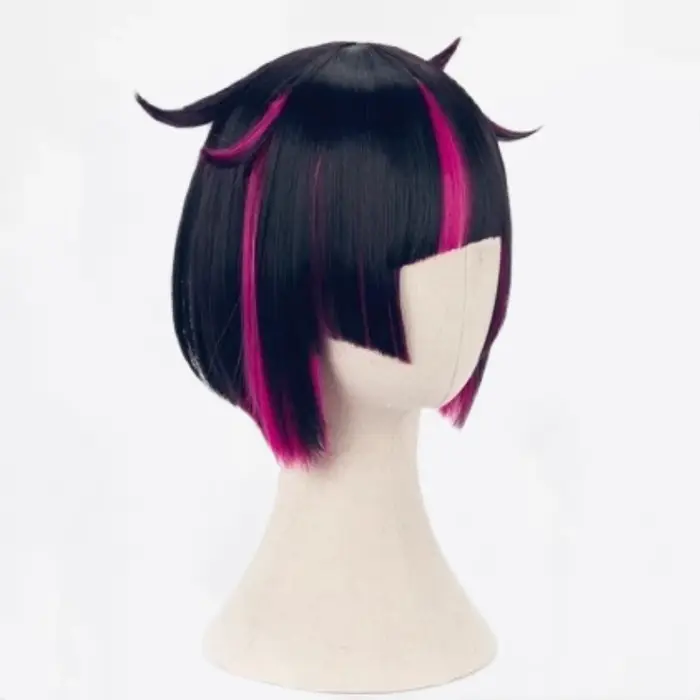 Lilia Vanrouge Cosplay perruque noir violet mixte court résistant à la chaleur cheveux synthétiques Halloween fête