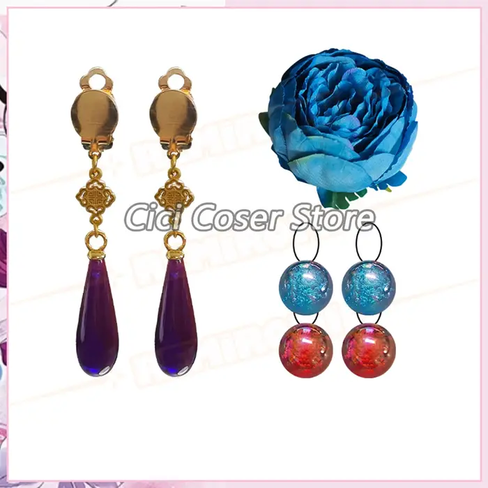Perruque de Cosplay Maomao The Apothecary Diaries, cheveux longs verts, boucles d'oreilles Mao Mao, épingles à cheveux, couvre-chef pour femme, accessoires de fête d'halloween