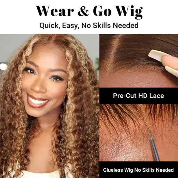 Isee mettre en évidence perruque cheveux humains bouclés perruques porter Go crépus