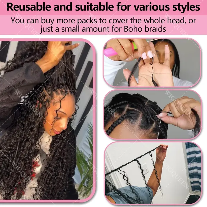 12A sans noeud pré-séparé vague profonde plume Crochet cheveux humains 100% Extensions de cheveux ré