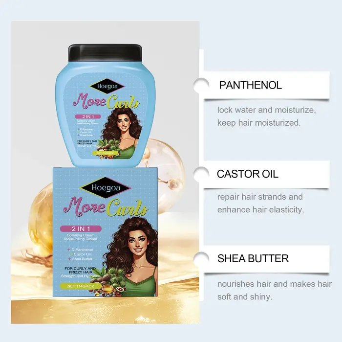 Crème revitalisante sans rinçage pour cheveux bouclés et secs