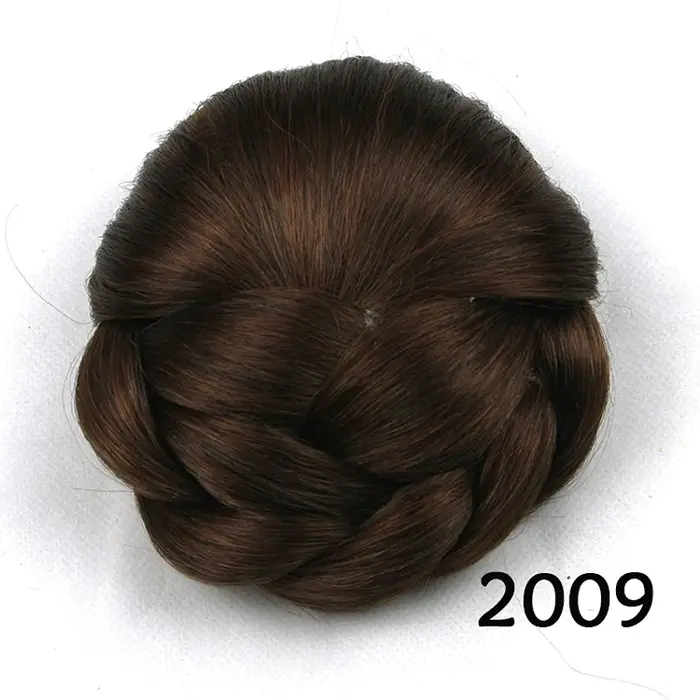 Extension de cheveux chignon pour femmes, postiche chignon noir/brun avec clip