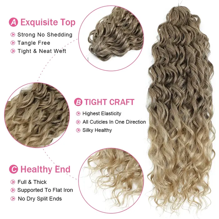 Jessica cheveux synthétiques vague profonde torsion Crochet
