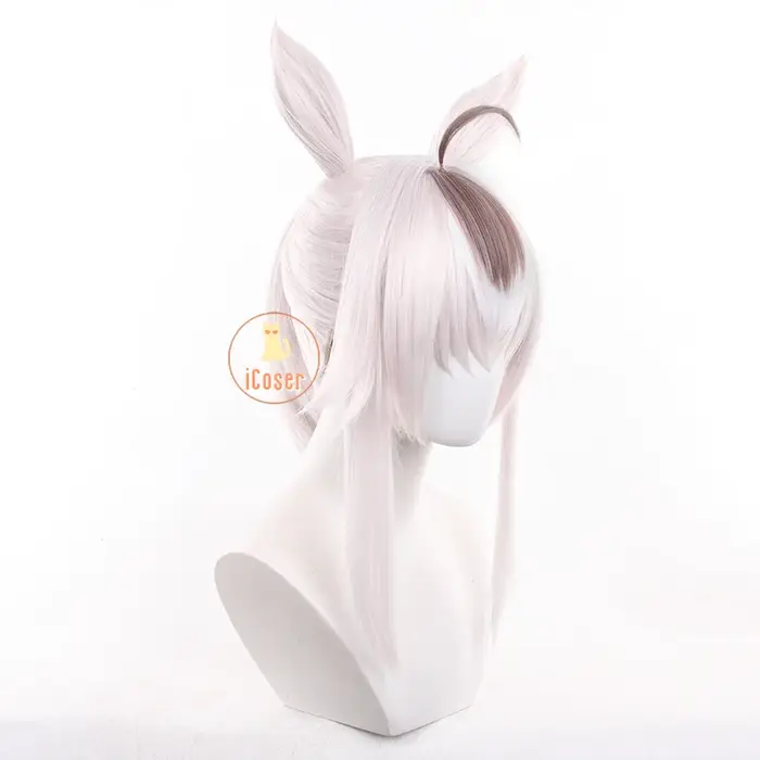 Anime Uma Musume cendrillon gris Oguri casquette Cosplay perruque chapeaux lumière blanche cheveux oreilles Halloween fête femmes filles carnaval accessoires