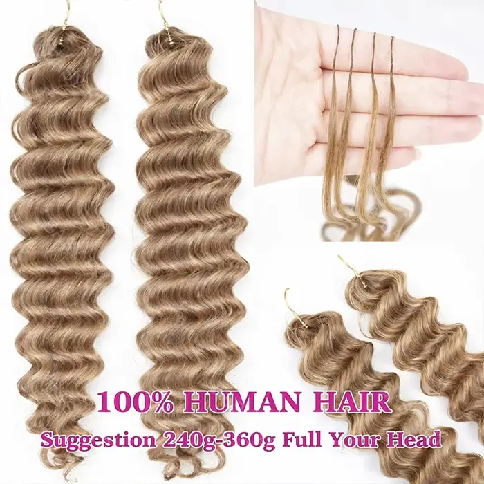 Extensions de cheveux humains pré-séparées au crochet