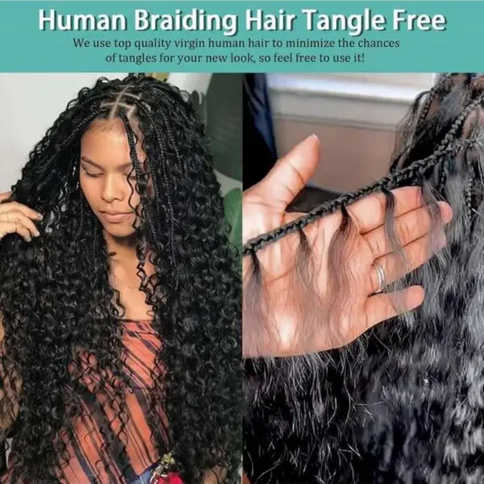 Tressage humain cheveux vague d'eau profonde en vrac 110g 2 paquets de cheveux humains en vrac pour 